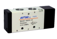 AIRTAC CONTROL VALVE, 4A3 SERIES, SINGLE SOLENOID&lt;BR&gt;4 WAY 2 POSITION AIR PILOTED, 1/4&quot;NPT, NONE